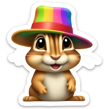 Chipmunk with hat sticker