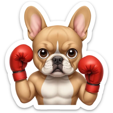 French bull dog with boxing gloves sticker