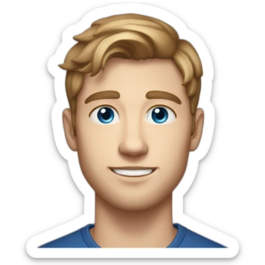 a 21 year old white scandinavian man with a gaotee and brown hair with blue eyes sticker