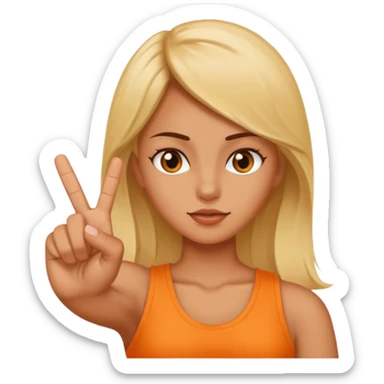 girl giving the middle finger  sticker