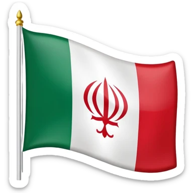 square iranian flag green white and red  sticker