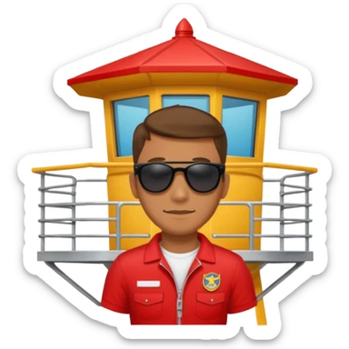 Lifeguard on watch tower sticker