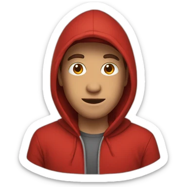 red hooded male sticker