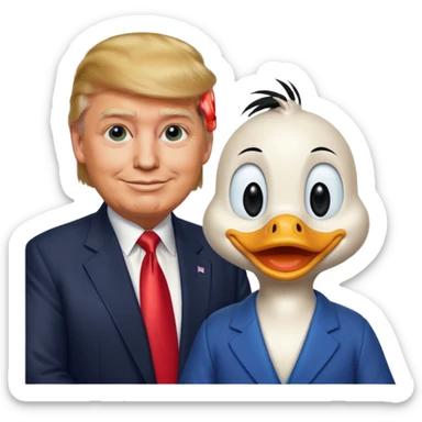 donald trump with donald duck sticker