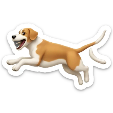 Dog jumping over anvil sticker