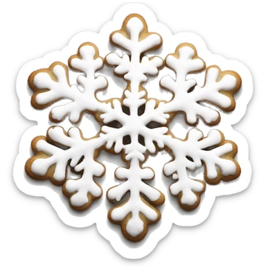 White aesthetic clean Christmas cookie snowflake sticker