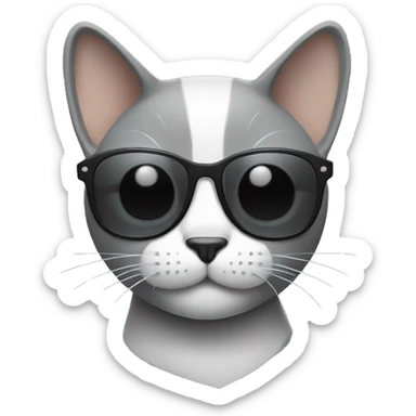 Cat Grey with sunglasses sticker
