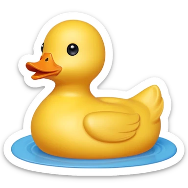Rubber duck on blue mat sticker