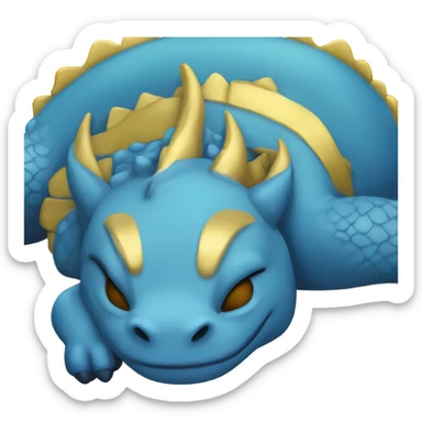 blue and little bit of gold dragon sleeping  sticker