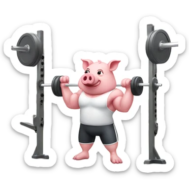 Pig in the gym sticker