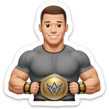 John Cena with wwe championship sticker