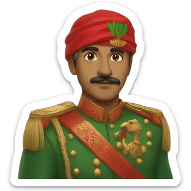 A man wearing a muzzle and the color of the muzzle is the flag of Oman 🇴🇲  sticker