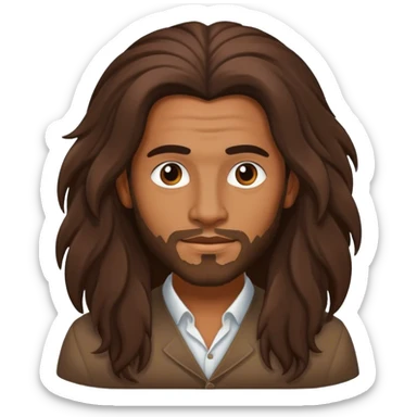 Long haired mixed dude sticker