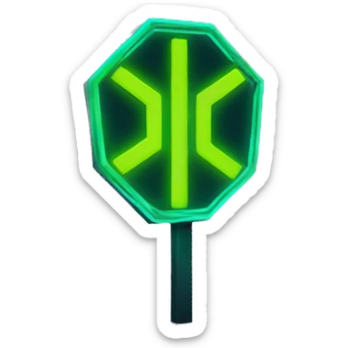 stop sign glowing neon sticker