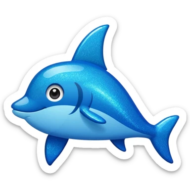 glitter azul-marinho tubarão sticker