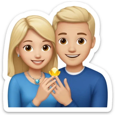 man proposes to girl sticker