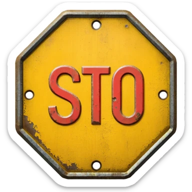 yellow stop sign sticker