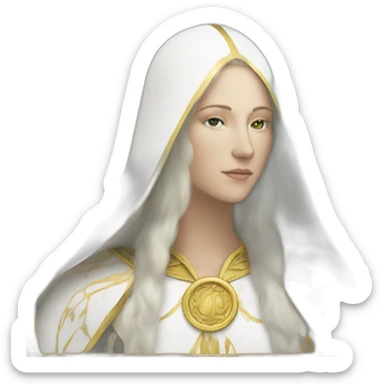 White and gold tarot card sticker