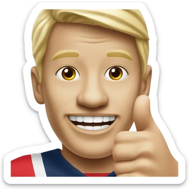 photorealistic Haaland Norway thumbs up sticker
