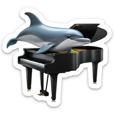 Dolphin playing the piano sticker