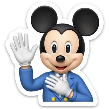 mickey mouse waving hello sticker