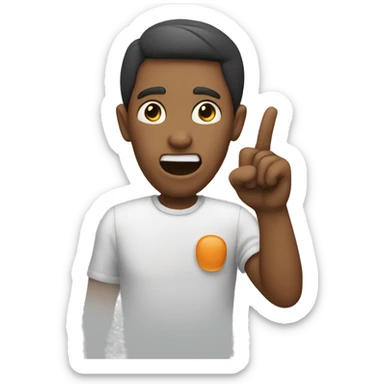 person saying "be quiet" with their finger and is excited sticker