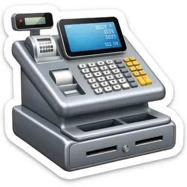 modern cash register sticker