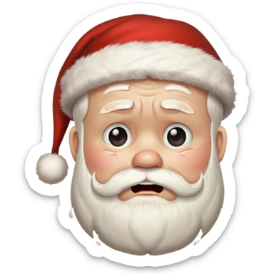 Santa claus distressed and crying sticker