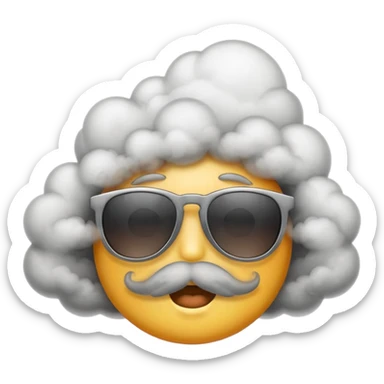 emoji with sunglasses exhaling smoke cloud sticker
