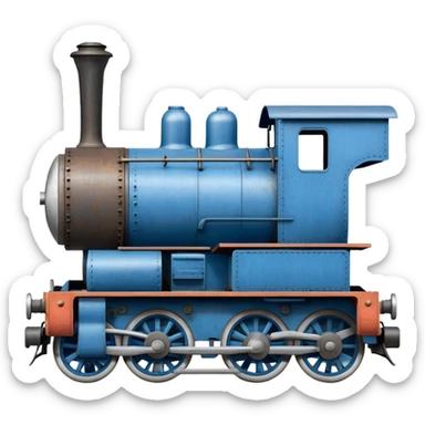 blue tank engine train locomotive sticker