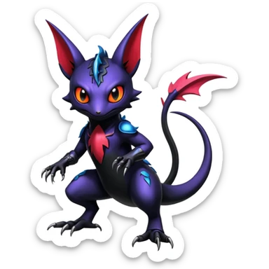 Shiny Epic Badass Gothic Noibat-Salandit-Litten-Hybrid sticker