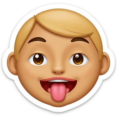 Use 😜 and put✌️on the tongue sticker