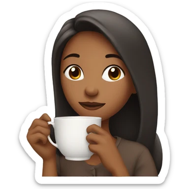 Girl sipping tea sticker