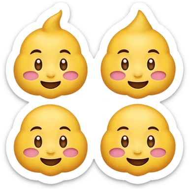 một emoji cảm xúc hạnh phúc, chỉ gồm 2 con mắt,  mắt trắng, má hồng sticker