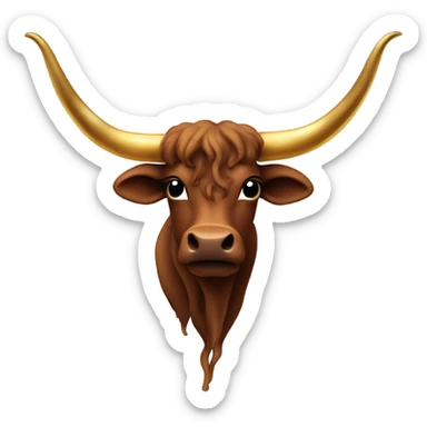 Longhorn wearing gold chain smoking  sticker