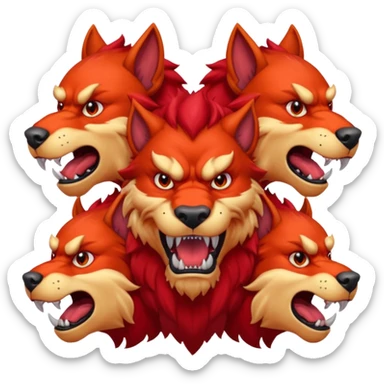 Red cerberus sticker