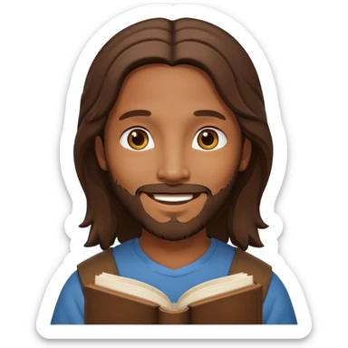 Jesus with bible circle avatar high quality emoji sticker