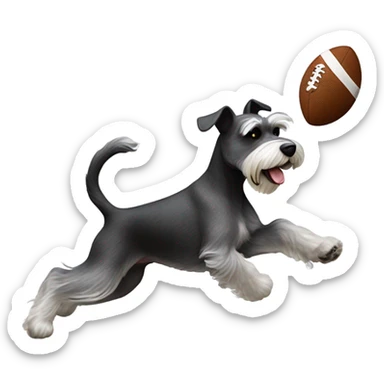 miniature schnauzer playing football sticker