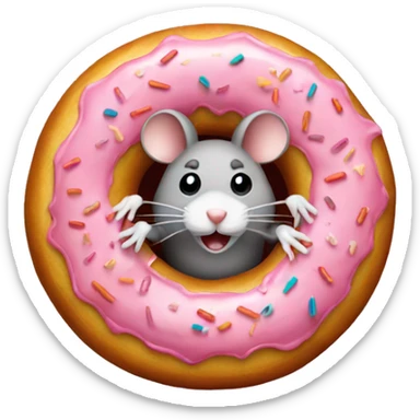 Mouse in a donut sticker
