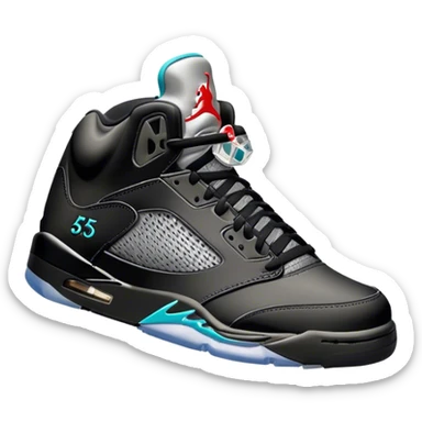 Black Jordan 5 retro sticker