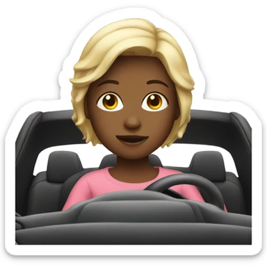 Girl driving car sticker