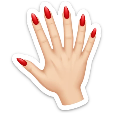 Hand with only 1 red nail  sticker