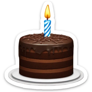 chocolate cake with one candle sticker