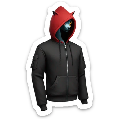 Dark Anthro Cool Litten-Zangoose-Pokémon Punk Techwear Hoodie Cargo Collar Full Body sticker