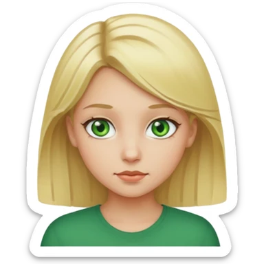 Girl blonde Green eyes sticker