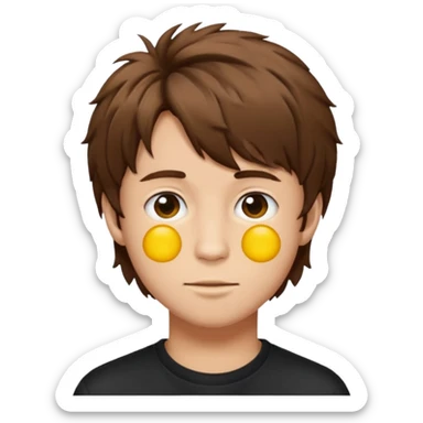 Young man have hair shaggy brown long straykids emoji sticker