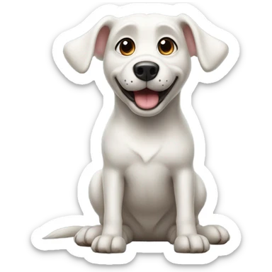 White dog begging sticker
