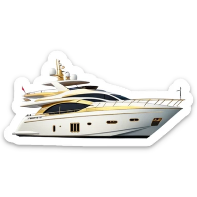 Luxury Yacht - Azimut 72 (Model Year: 2020) (Iconic colour: White with gold trim) sticker