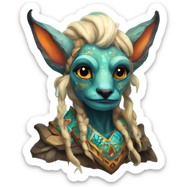 Colorful vernid fantasy creature LiLaiRa GriffSnuff Kamirah Falvie sticker