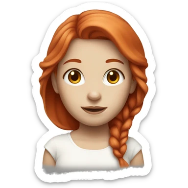 red haired girl with white skin sticker